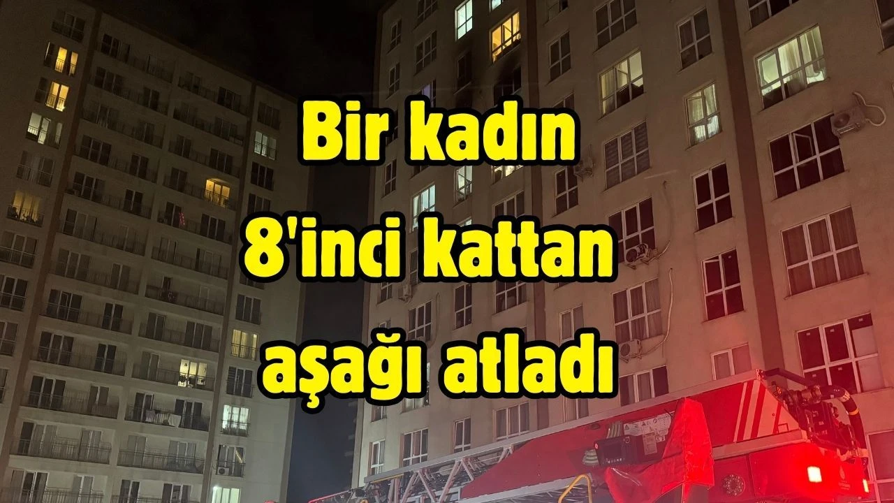 Yangın çıkınca 8'inci kattan aşağıya atladı
